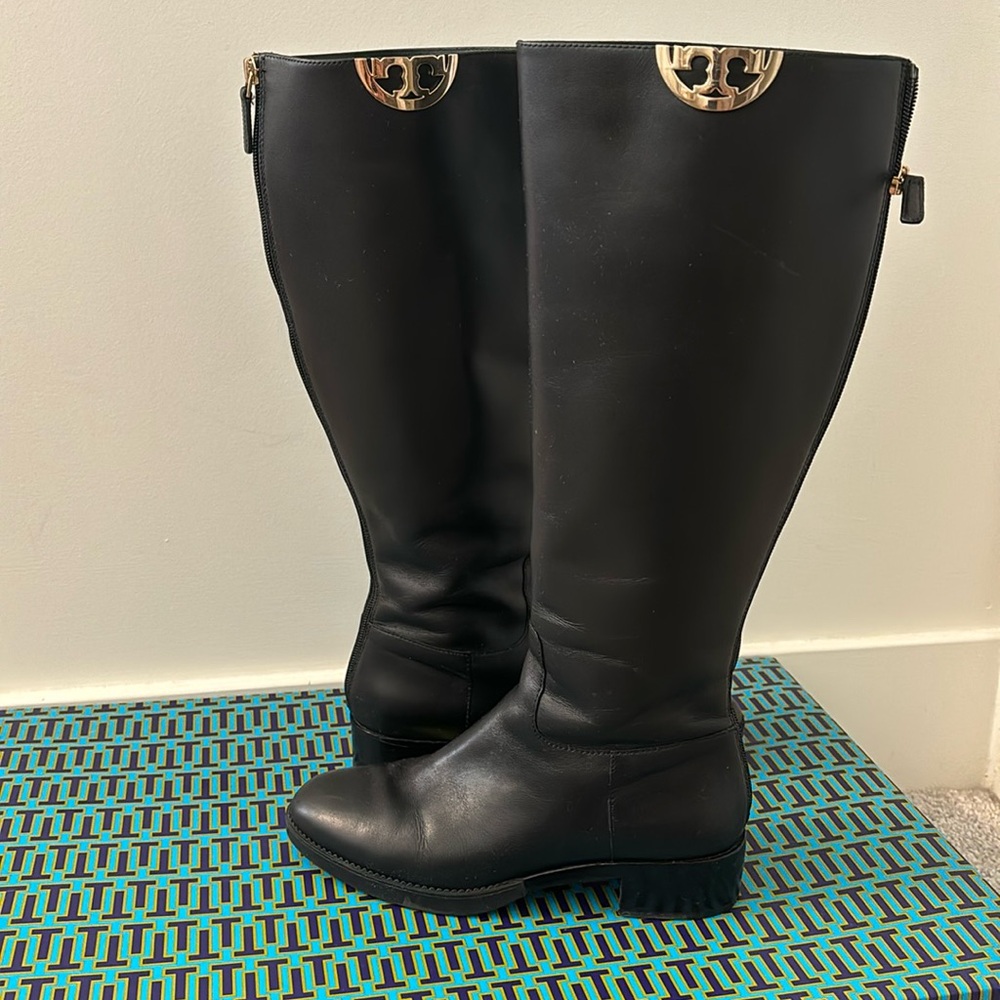 Tory Burch Sidney Knee High Boot- Black leather -great condition! Size 6.5